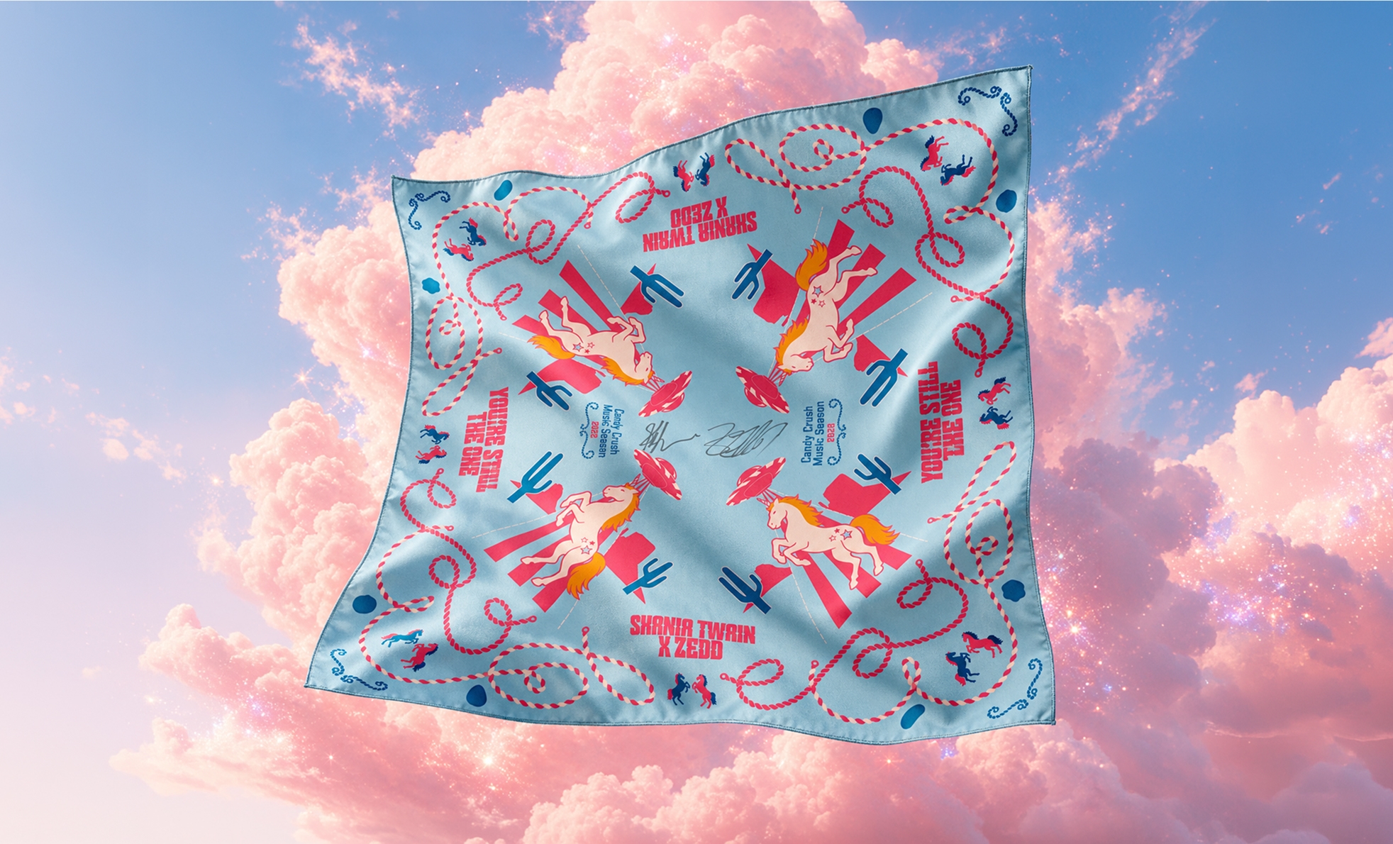 Signed Shania Twain and Zedd bandana